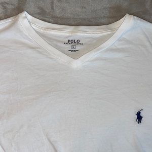 Mens long sleeve white polo